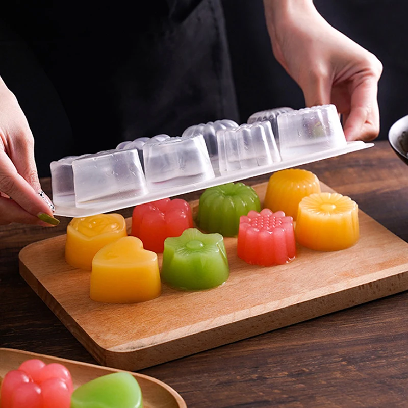 DIY 초콜릿 캔디 젤리 디저트 얼음 트레이 만들기, 8 홀 멀티 모양 비누 실리콘 몰드, 비누 공예, 손 선물 만들기