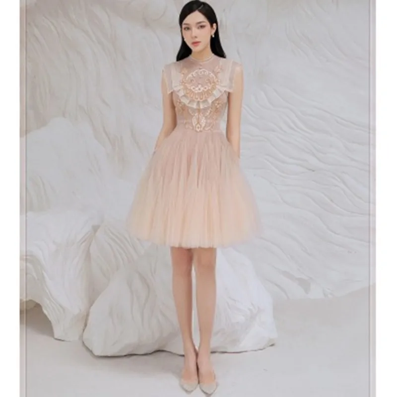 

Женское ажурное платье-мини с вышивкой, летнее Сетчатое платье без рукавов, стильные элегантные цветочные ворсистые платья, новинка 2024