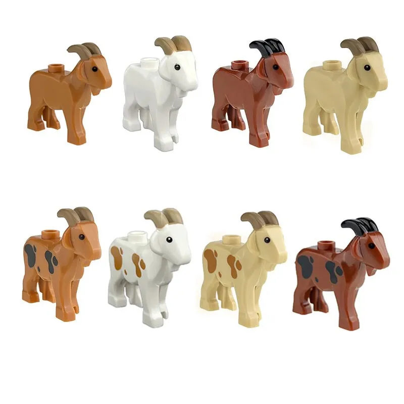 Animals Cute Sheep Goat Cow Pig Dog Model Figures MOC Building Blocks Toys for Children Gifts DIY Toy Animal Part wooden building blocks