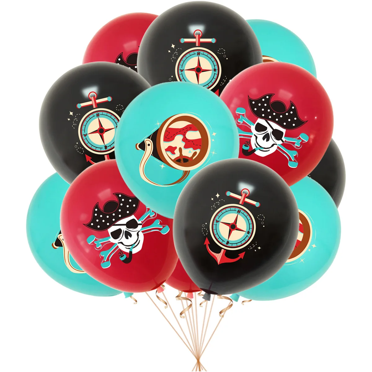 

15pcs 12inch pirate balloons for party decorations with Pirate skull latex balloons Kids Boys Pirate Theme Birthday
