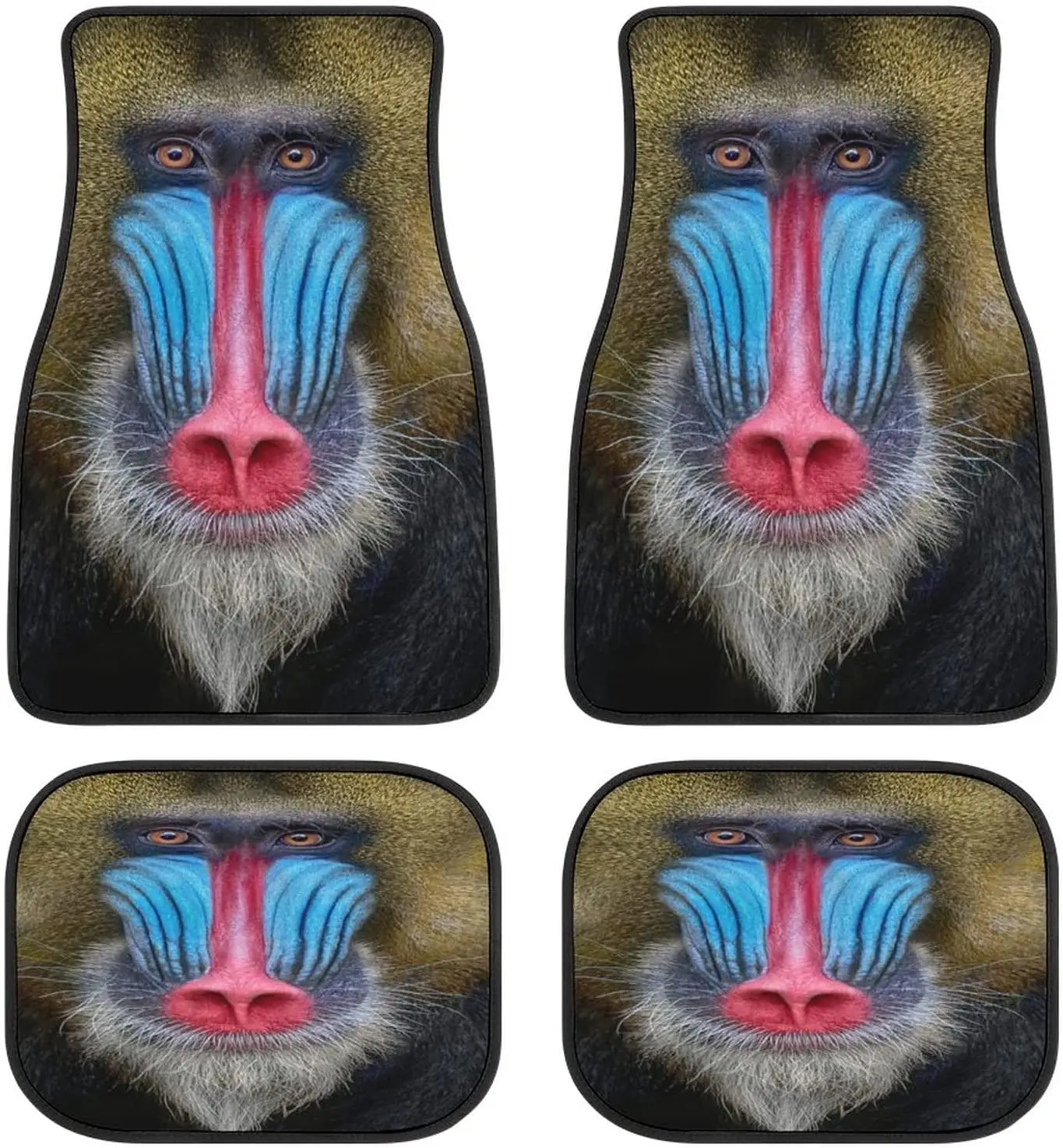 

Photographic Art Car Mats Animal Baboon Universal Drive Seat Carpet Vehicle Interior Protector Mats Funny Designs All-Weather Ma