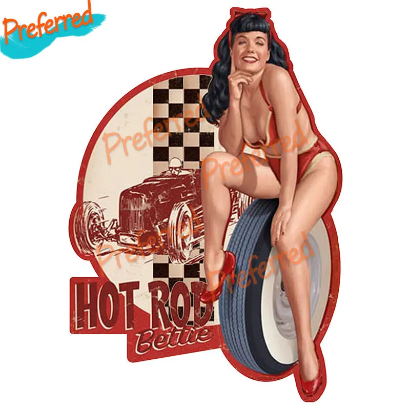 

Pinup Hot Rod Racing American Retro Car Sticker Car Motorcycle Laptop Helmet Trunk Surf Camper Window Bumper Vinyl Decal