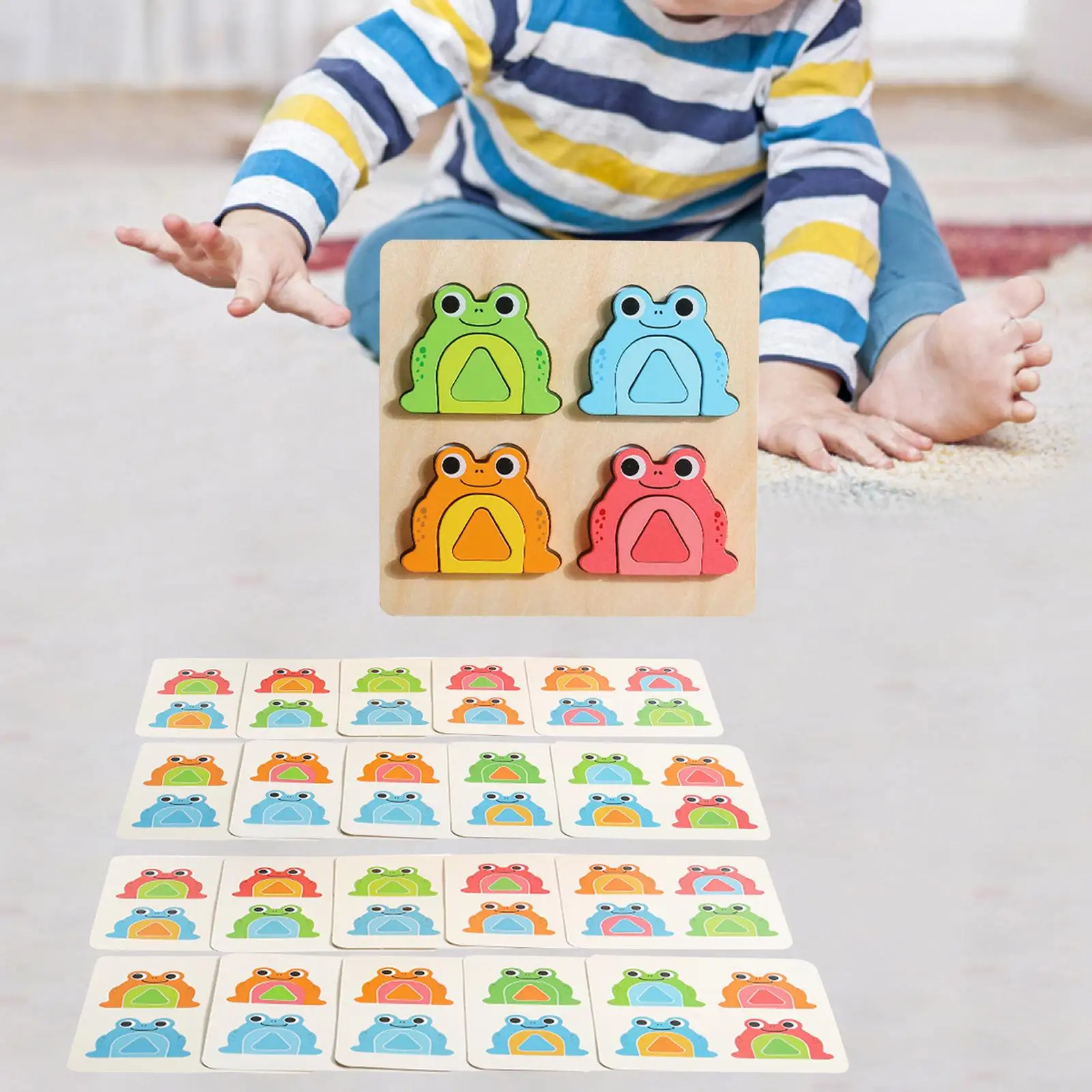 

Frog Jigsaw Puzzle Learning Activities with 20Pcs Cards Animal Frog Puzzle Boards for Girls Boys Kids Easter Gift Birthday Gift