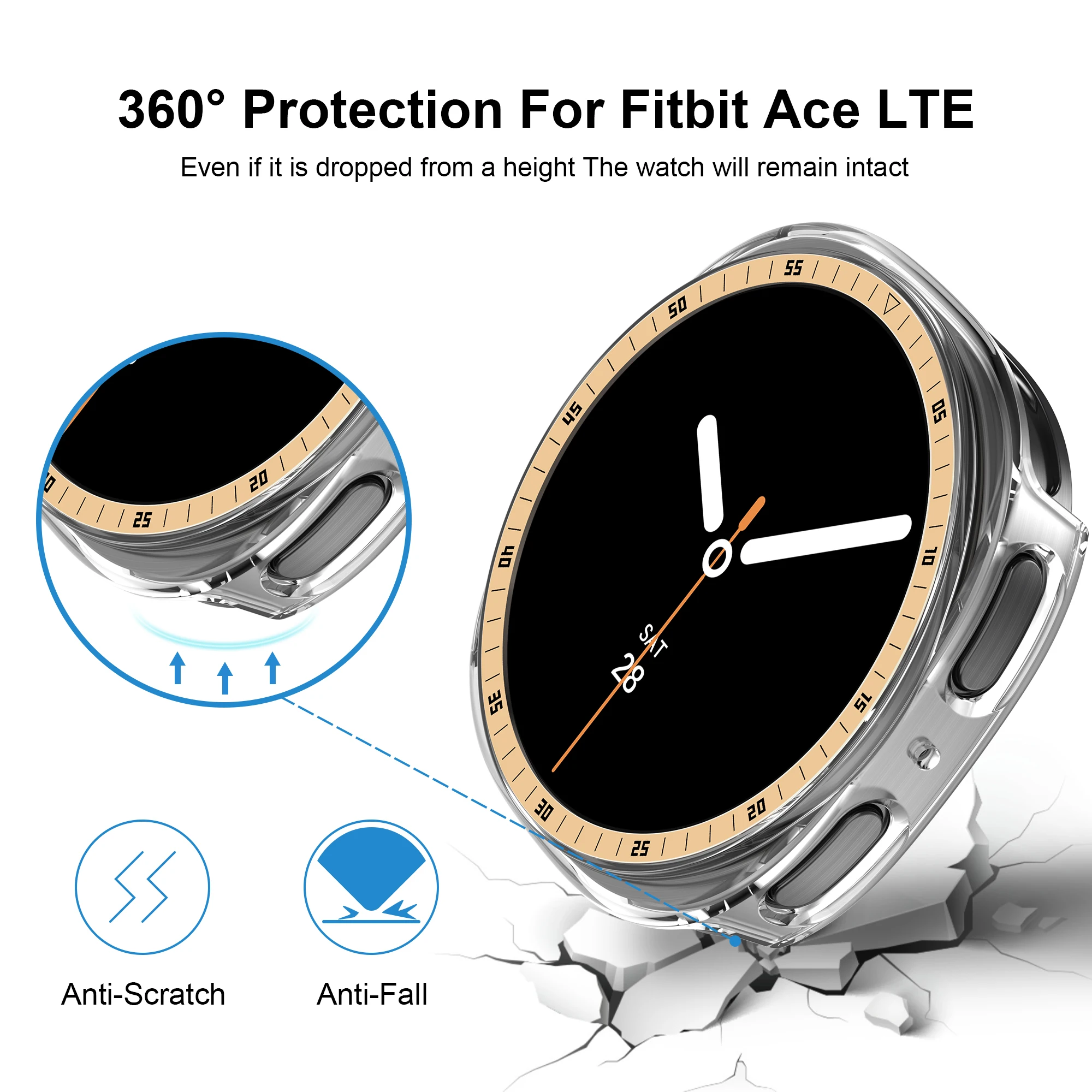 Bezel Ring+Cover Hard PC Protective Bumper