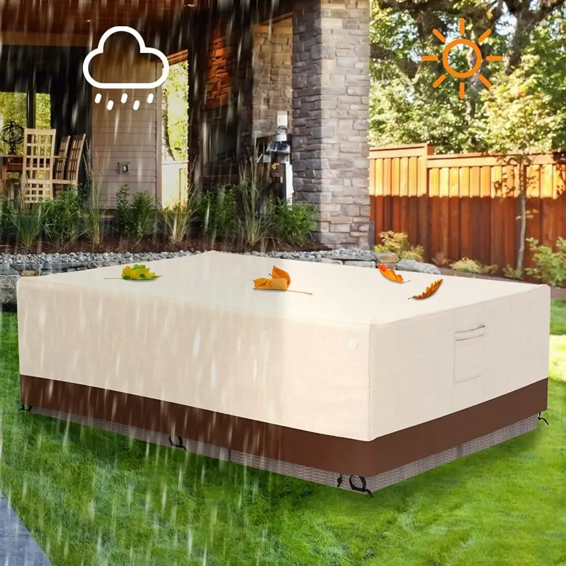 HEAVY DUTY Outdoor Garden Furniture Cover for Sofa Table Chair Patio Waterproof Wind-Proof Anti-UV Against Rain Snow 2