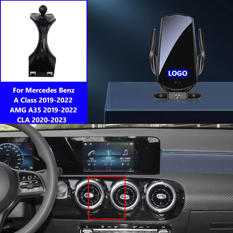 For Mercedes Benz A-Class W177 CLA C118 AMG A35 2019-2023 Car Phone QI  Wireless Charging Magnetic Induction Bracket Accessories - AliExpress