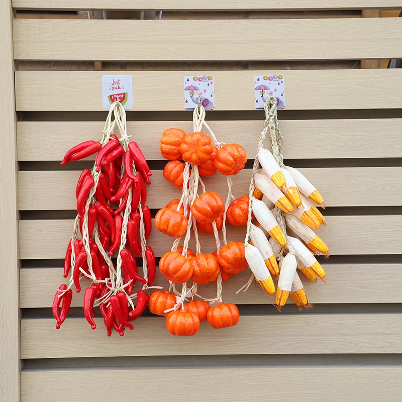 Künstliche Obst Gemüse Gefälschte Chili Knoblauch Kürbis Für Home Küche Bauernhof Party Wand Hängende Dekoration Schaum Pfeffer Saiten – Detail 3