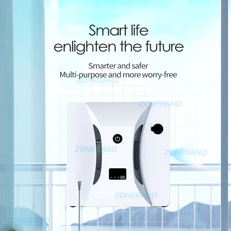 Window Cleaner Robot Electric Glass  Wipes Vacuum Smartphone Remote Control for Home Household Washing Tool with Water Spray 2