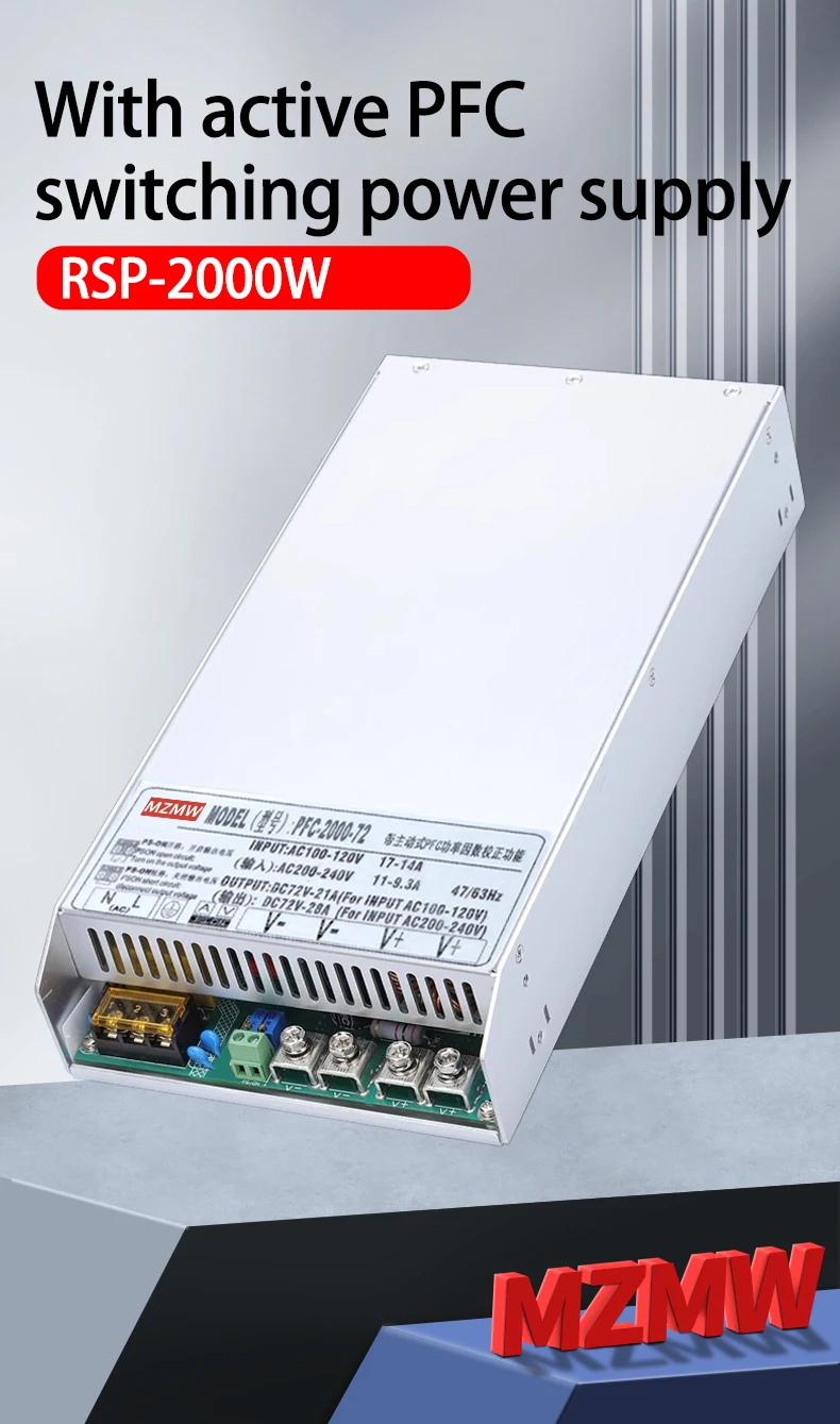Description Picture 2 of itemMZMW PFC Switching Power Supply RSP 2000W 24/36/48/60/72/110/220V AC/DC Current&Voltage Adjustable Regulator Transformer SMPS