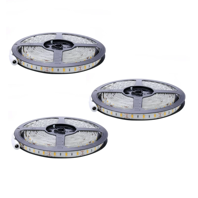 

3X Flexible 5M DC 12V 36W SMD 2835X300 Leds IP20 Warm White(3000K) LED Strip Band Lights