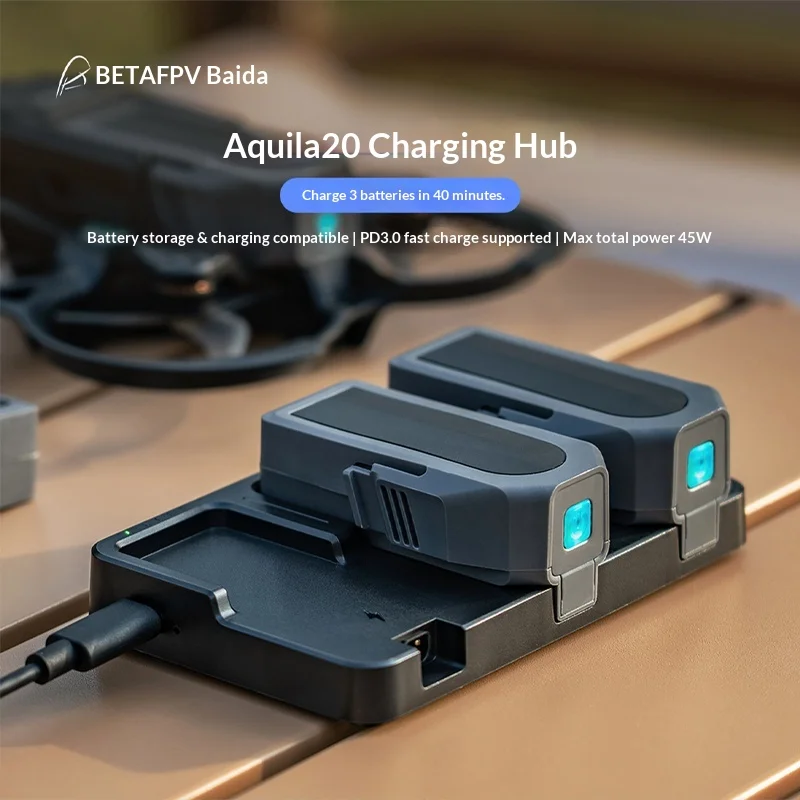 Chargeur intelligent Aquila20 USB-C 3 ports LiHV 8.7V pour drones