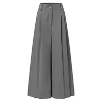 Autume Spring Flared Palazzo Pants For Women Cropped Cotton Linen Comfy Baggy Pants With Pockets Elegant High Waist Trousers
