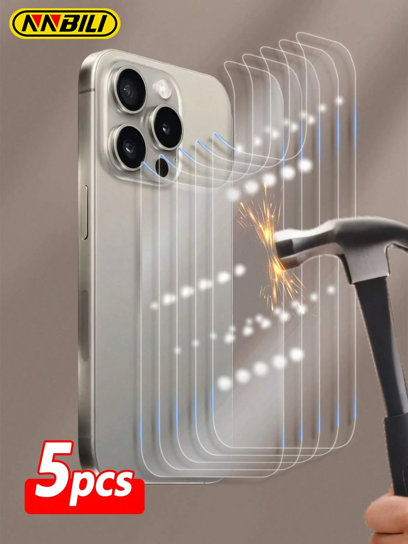 5-Pack Back Screen Tempered Glass Screen Protector Films