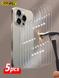 5 - Pack Back Screen Tempered Glass Screen Protector Films - 5 Back Glass (For iPhone 15 ProMax)