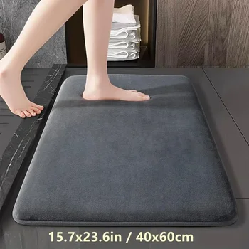 Tappeti 40x60 cm, memory foam ultra assorbente e antiscivolo, lavabili in lavatrice, tappetini da bagno in morbido velluto, più facili da asciugare per il pavimento del bagno 1
