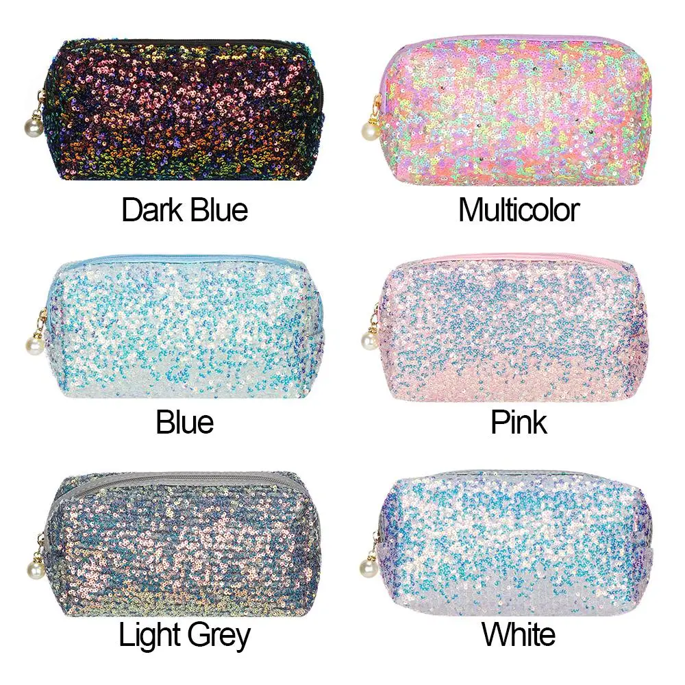 New Fashion Glitter High-capacity Makeup Bag Mermaid Sequin Pen Bag Cosmetic Storage Bag Lazy Makeup Zipper Pouch Handbags 6