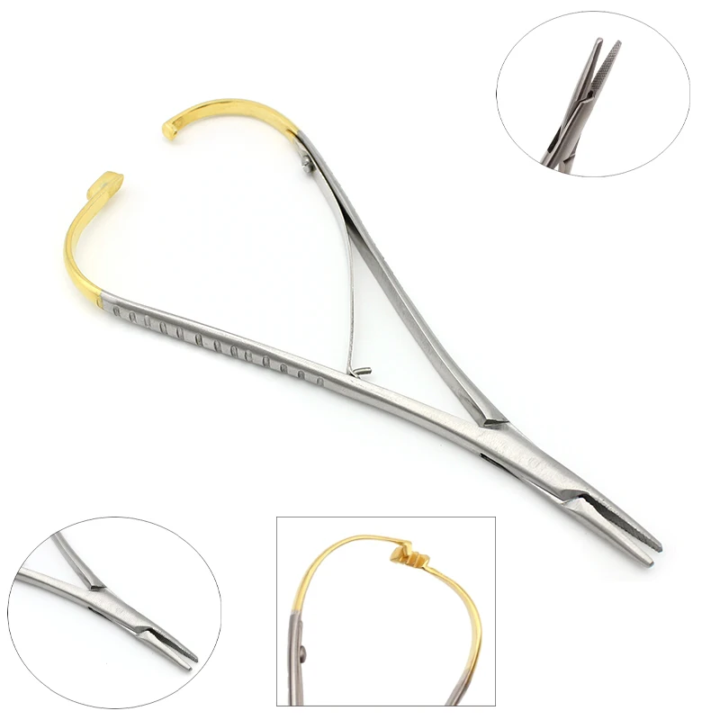 14cm Dental Needle Holder Tweezers Stainless Steel Orthodontic Plier