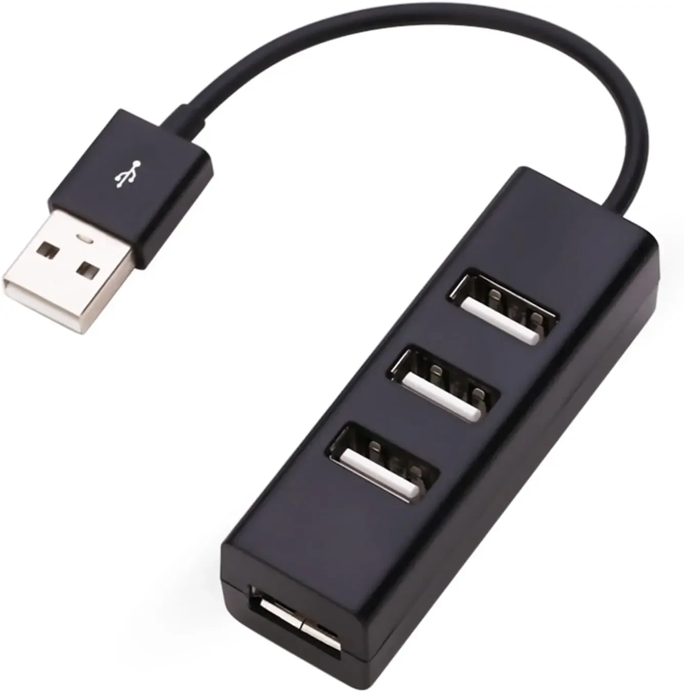 Splitter 4 Port Compact Portable High Speed USB 2.0 Data Hub -Black_voghion.com