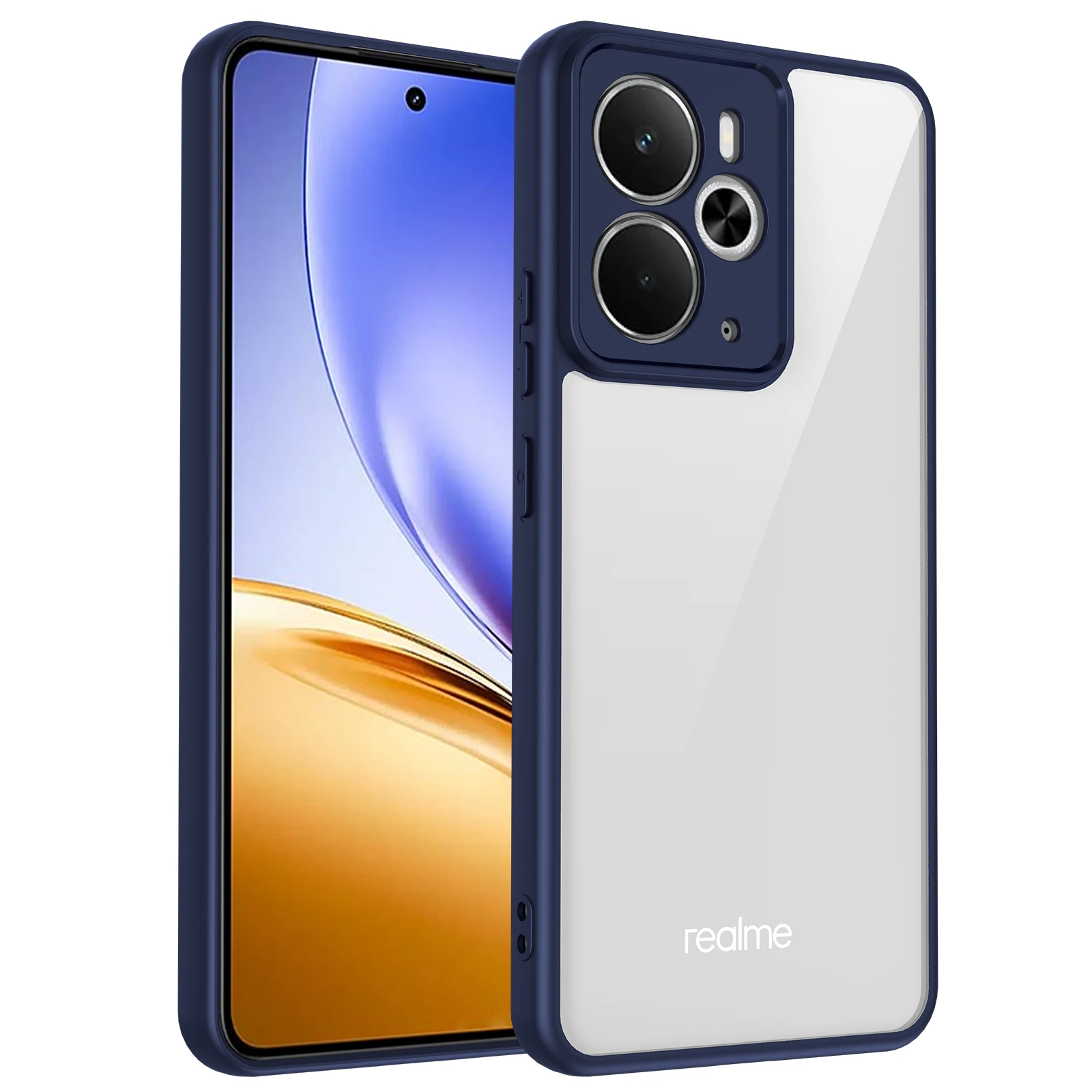Clear Shockproof Phone Case with Hard Acrylic Back Protection