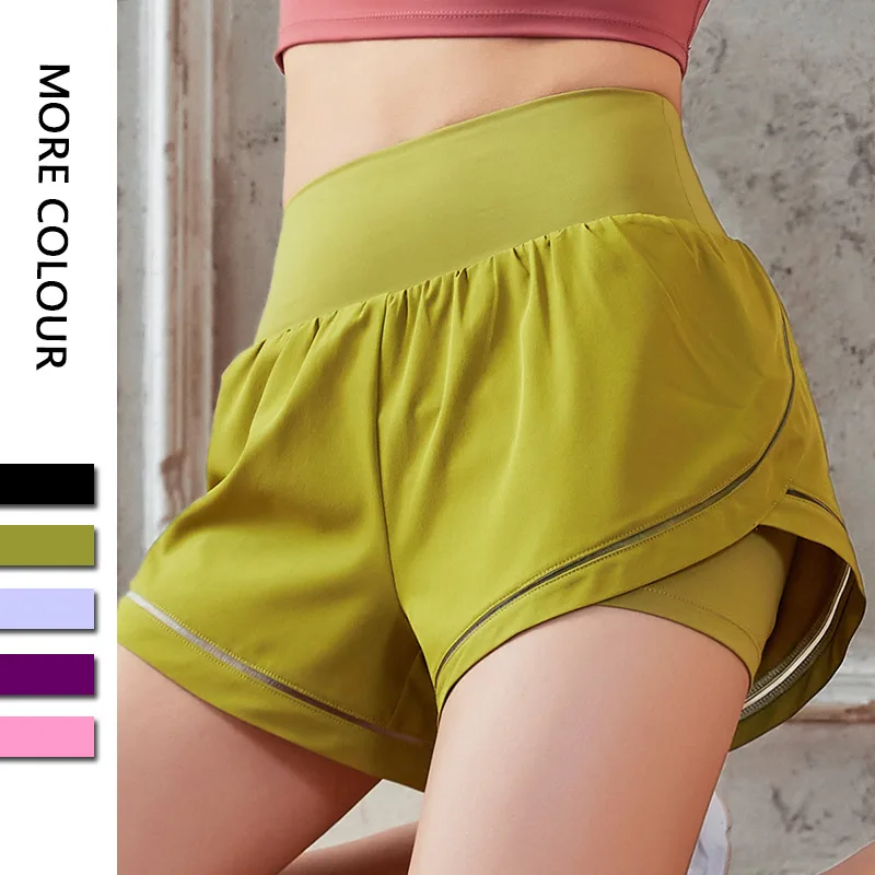 

Maxdutti 2023 Summer Shorts Women New Ladies Loose Sports Shorts Quick Dry Fake Two Piece Sports Shorts Yoga Bermuda