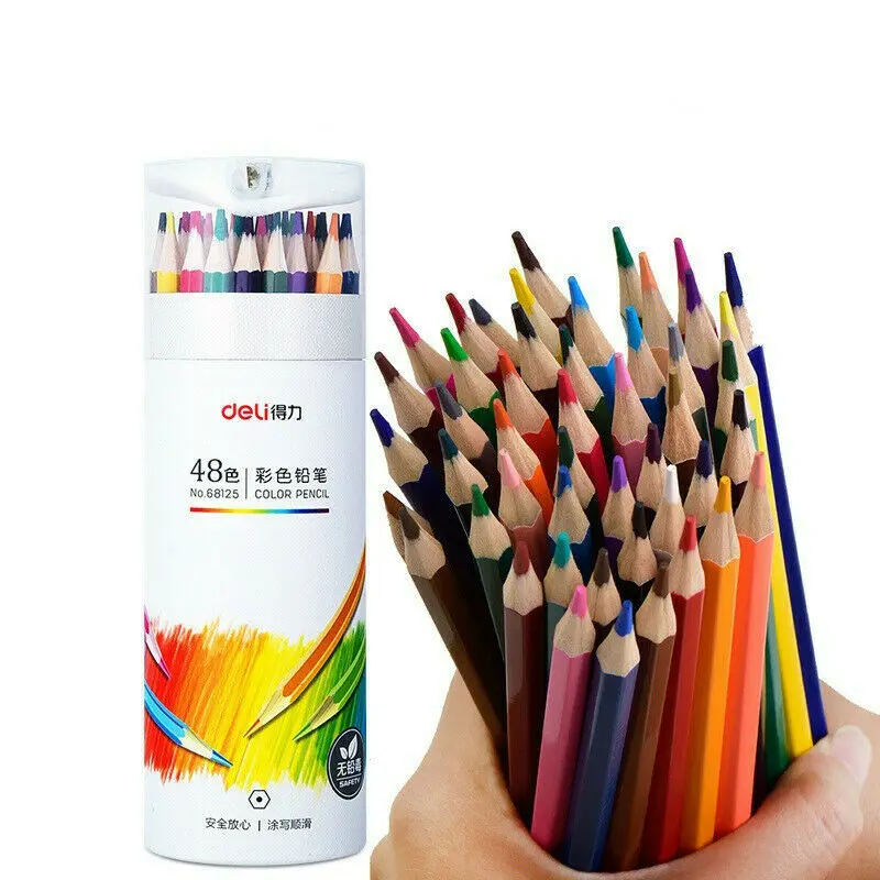 12/24/36/48 Colors Wood Pastel Colored Pencil Set Oil Colour Lead Drawing  and Coloring