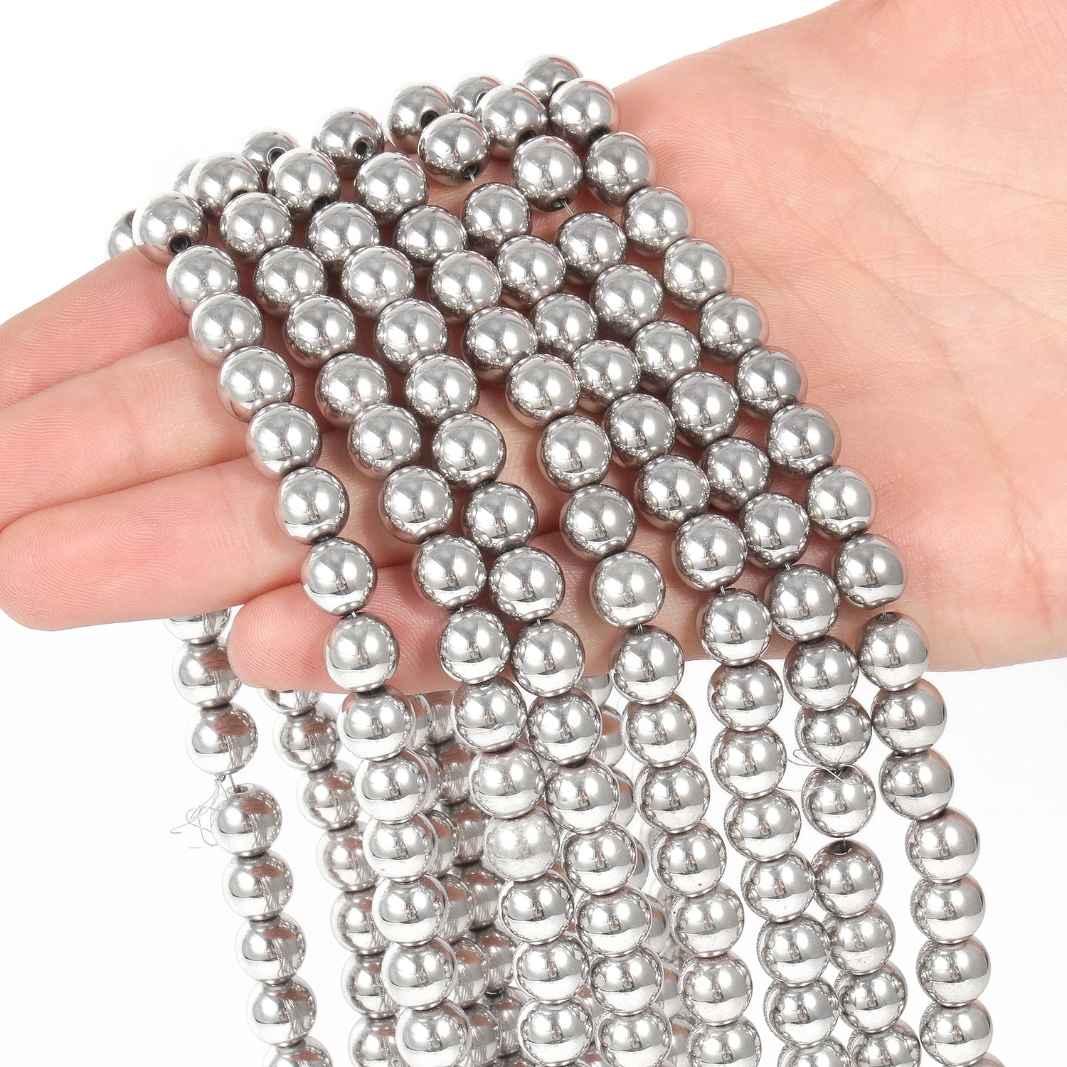 AAA+ Rhodium Hämatit Perlen Natürliche Kreuz Pfeil Runde Blume Reis Form Stein Perlen Für Schmuck Machen Armbänder Halskette 15" – Detail 9