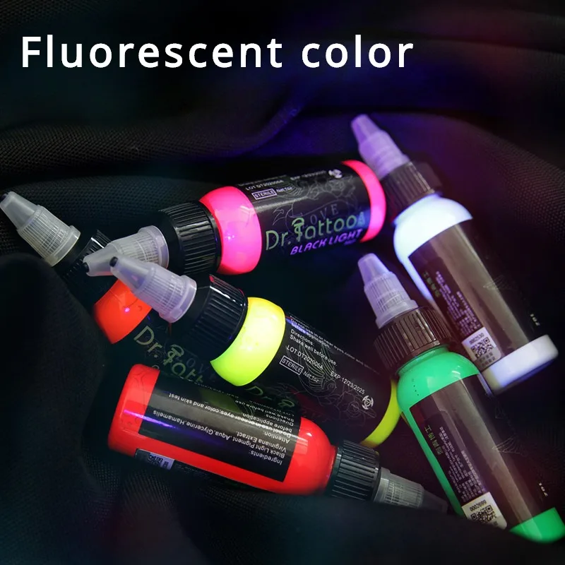 

30ml High Quality Professional Fluorescent Tattoo Ink Permanent Body Coloring Easy Fluorescent Pigment Tattoo Coloring Tools New