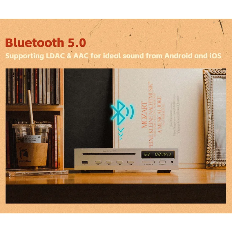 SHANLING CD80 MQA CD 플레이어, 필립스 드라이브, ES9219MQ DAC, LTA8092 앰프 칩, 고해상도 오디오, 블루투스 입력 LDAC