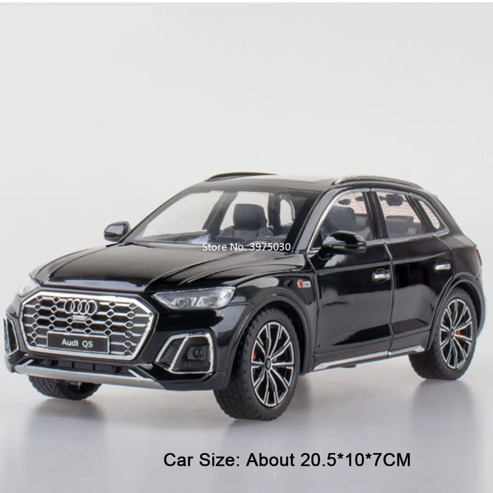 Audi Q5 Die-Cast Toy Car with Light and Sound - 1:24 Scale Model, Six Opening Doors, Pull-Back Feature