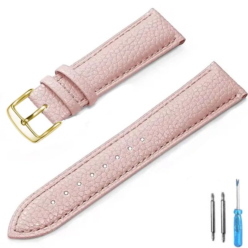 Premium Genuine Leather Watch Band with Tool – High-Quality, Unisex Watch Strap
