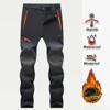 Men's Waterproof Hiking Pants Outdoor Fleece Lined Snow Ski Pants Winter Softshell Snowboard Pants 1