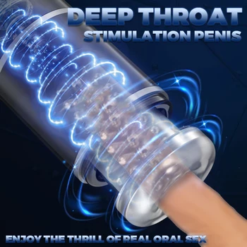 Automatic Man Masturbator 7 Telescopic Rotation Silicone Pussy Vagina Suction Base Male Masturbation Sex Toys For Man