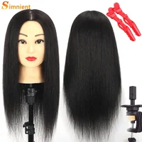100% tête de poupée de cheveux humains réels pour la coiffure Kit de tête de formation professionnelle tête de Mannequin style pour pratiquer fer à friser chaud St 4