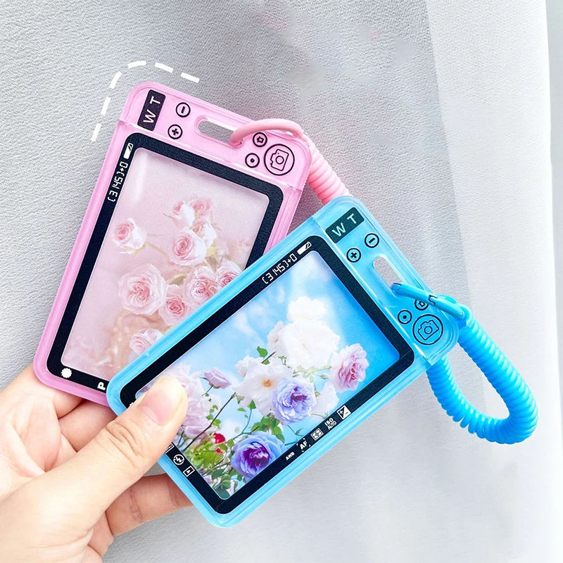 

Transparent Acrylic Photocard Holder Card Case Candy Color ID Bus Card Holder Photos Protector Sleeve Badge Holder Stationery