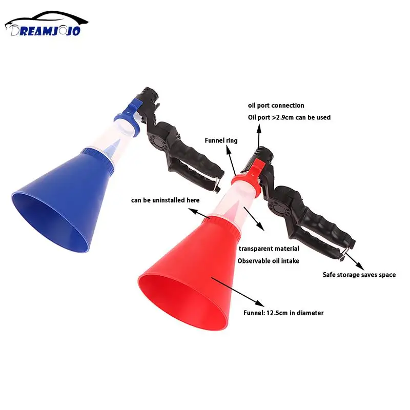 Universal Engine Oil Filling Funnel Set Plastic Adjustable Gasoline Adapters Change Equipment Car Refueling Accessories Tool Kit