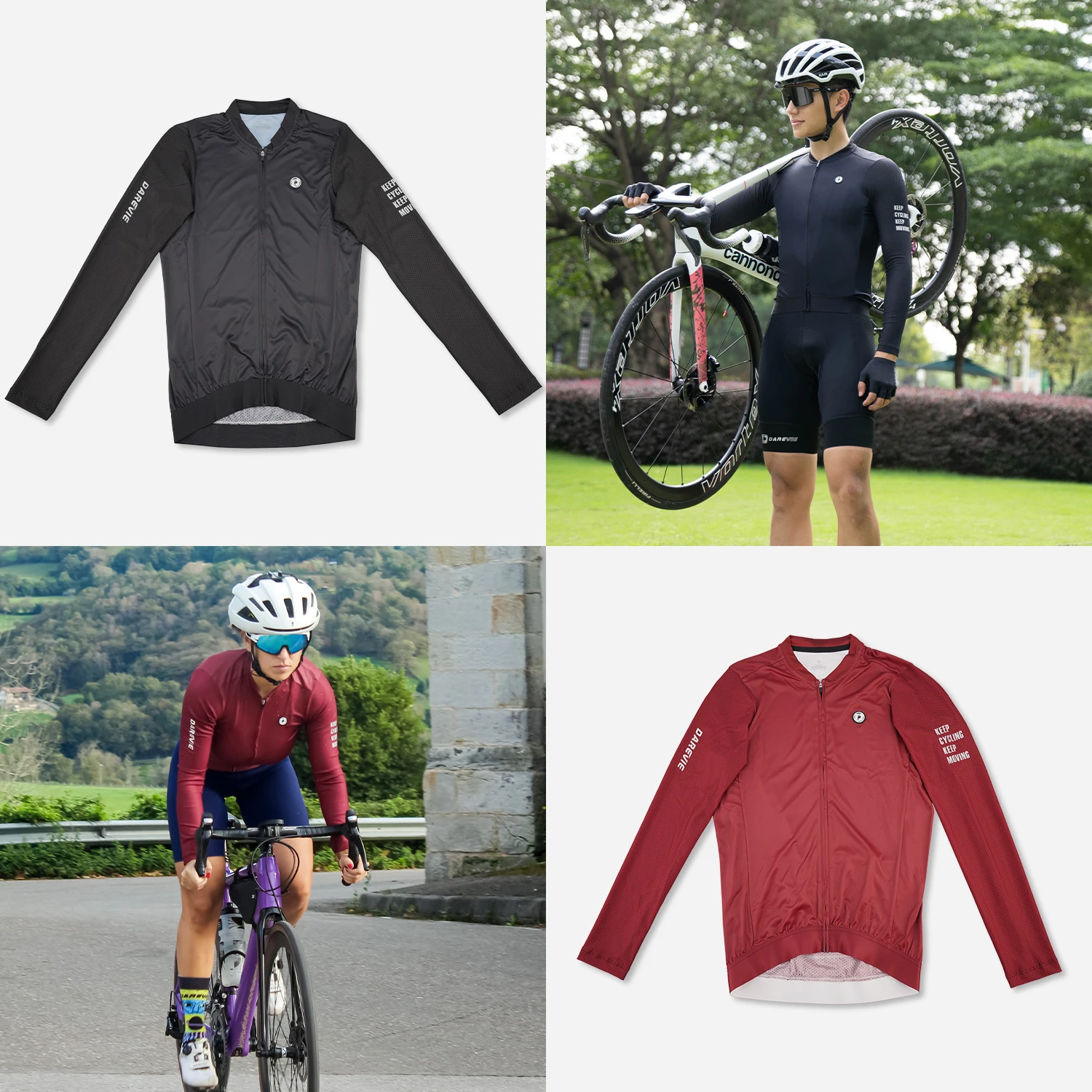 DAREVIE Man Cycling Jersey 2024 Summer Breathable Long Sleeve Men's Cycling Clothing MTB Road Anti-UV Men's Cycling Shirt