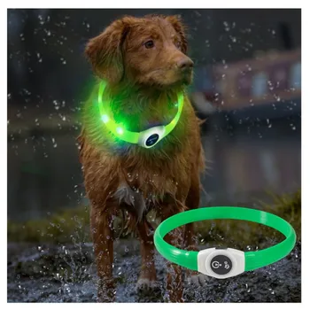 New Led Luminous Dog Collar PVC Waterproof , For Large Medium Small Dogs Collar Usb Light Night Safety Pet Glowing Accessories 1