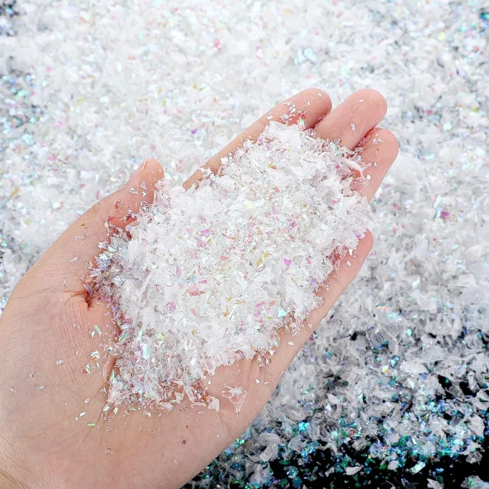 20/100g 3D Snowflake Decoration Artificial Snow Powder White Colorful DIY Crafts Fake Snow Fluffy Snowflake Christmas Snow