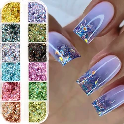 Holographic Glitter Nail Art Sequins - Sparkly Irregular Flakes for Mermaid Manicure Decorations (F - 217)