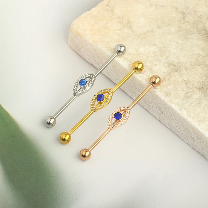 Wholesales Eyes Industrial Piercing Earring Women Stainless Steel Helix Ear Piercing Dragon Long Earring Jewelry Barbell Earrin