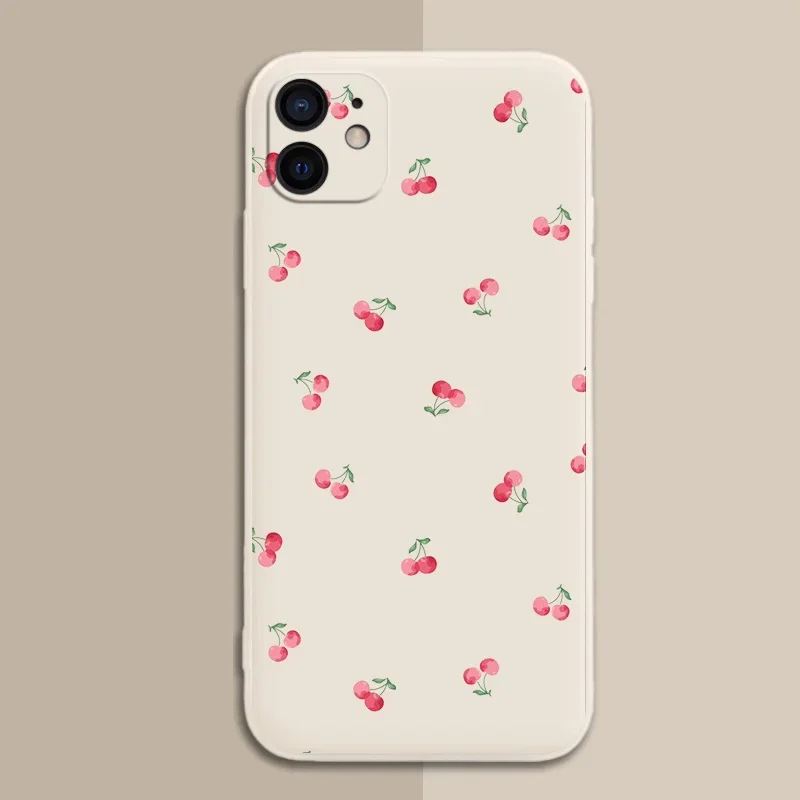 Cherry Silicone Matte Soft Back Phone Case - Stylish and Durable Cover