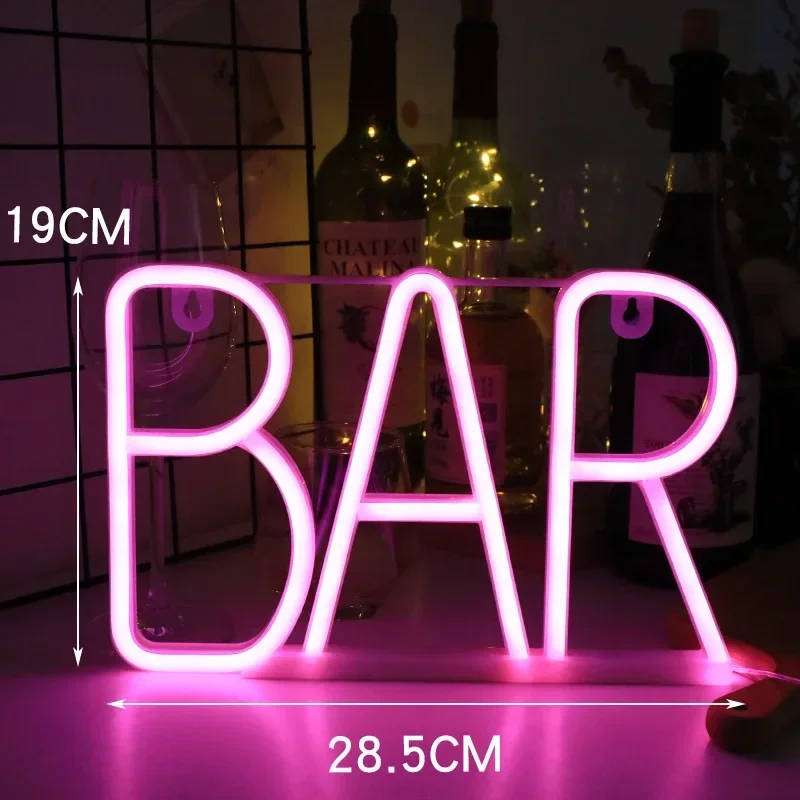BAR 네온 사인 라이트 LED 문자 네온 램프 튜브, 크리스마스 장식 펜던트, KTV 살롱, 디스코 파티, 침실, 홈 페스티벌 장식