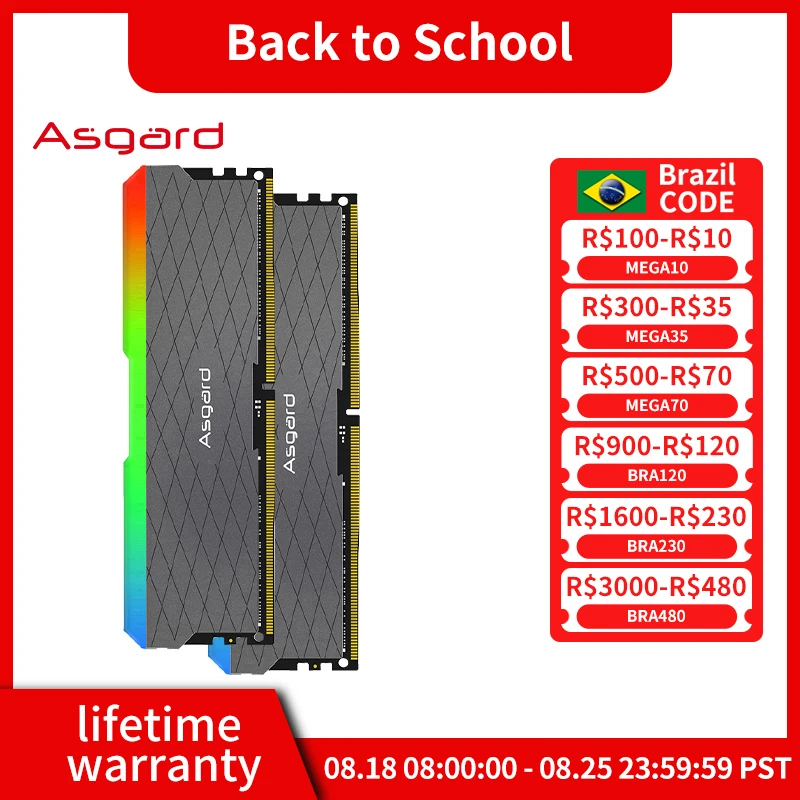 Asgard-ذاكرة الوصول العشوائي DDR4 RGB المزدوجة الق...