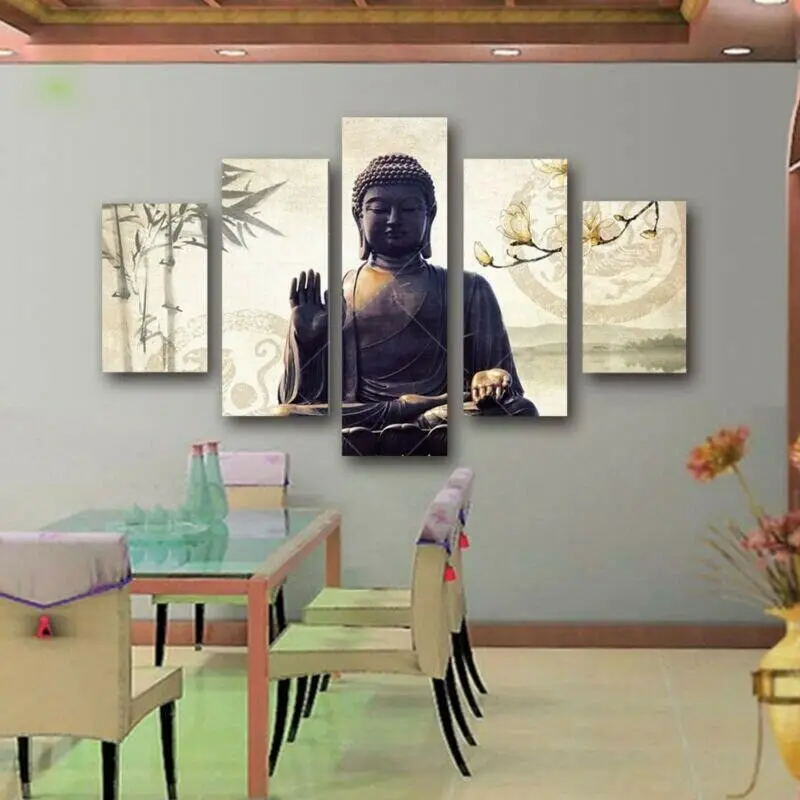 Buddha Five Pieces Wall Poster Picture Print New Wall Décor Art Room 