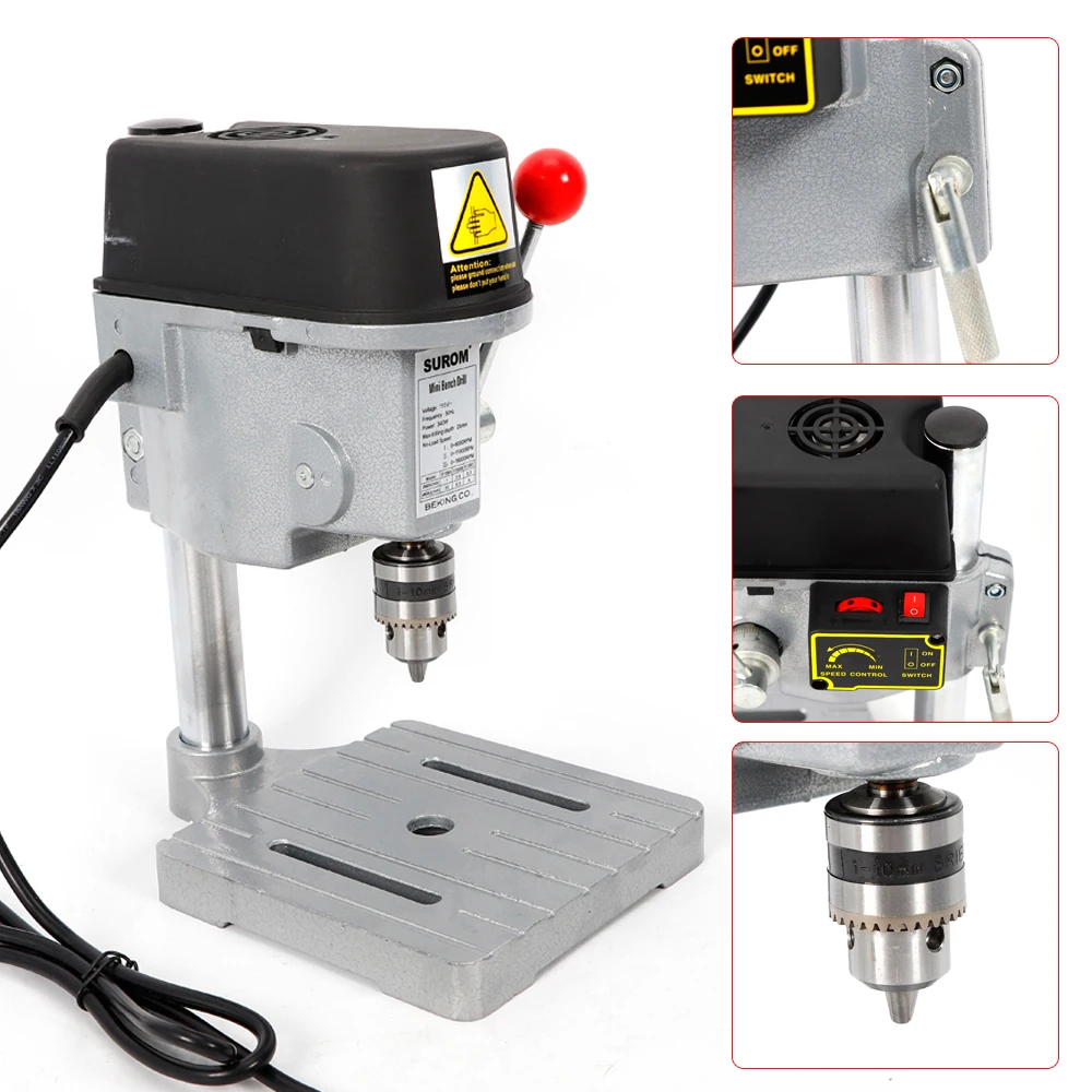 High Speed Mini Drilling Machine 340w Drilling Chuck 1-10mm Bench Machine Table 4