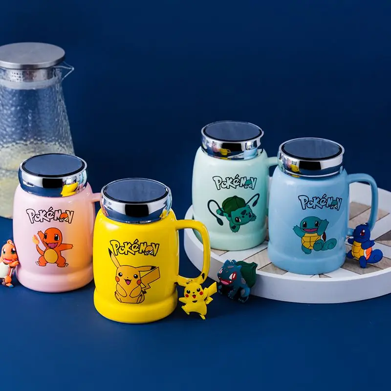 Kawaii Pokemon Anime Thermos Cup Pikachu Psyduck Jigglypuff Cartoon Children  Insulation Water Bottle Tea Milk Travel Straw Cup - Animation  Derivatives/peripheral Products - AliExpress