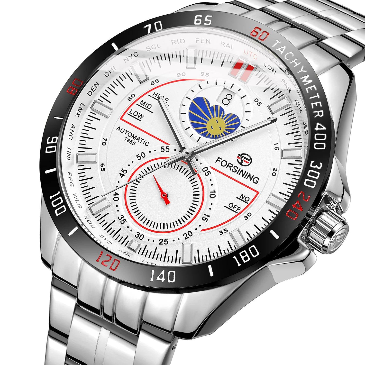 High Quality Forsining Newest Luxury Wrist Watches Men's Automatic Self Wind Mechanical Stainless Steel Strap Watch For Men