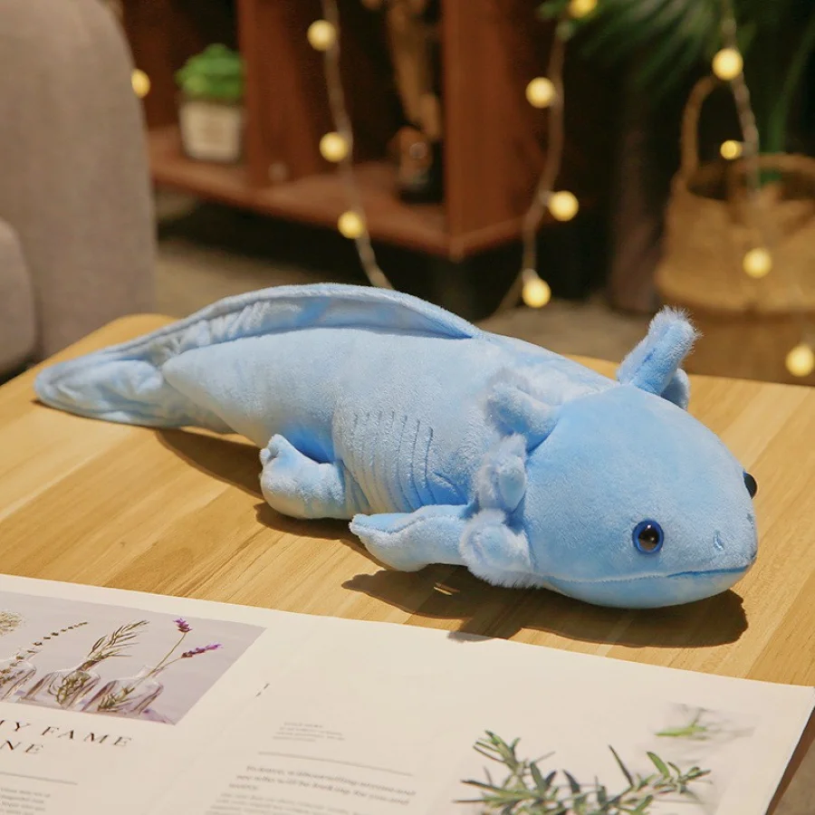 thumbnail image 1 of 45cm Kawaii Colorful Newt Plush Toy Stuffed Cute Axolotl Salamander Fuzzy Plush Fish Appeasing Long Pillow Cushion Kids Gift, 1 of 5