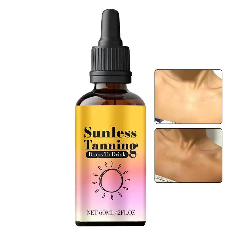 60ml Sunless Tanning Drops Self-Tanning Nourishing Tan Enhancer Drops Moisturizing Bronzing Tanner face body Self Tanning