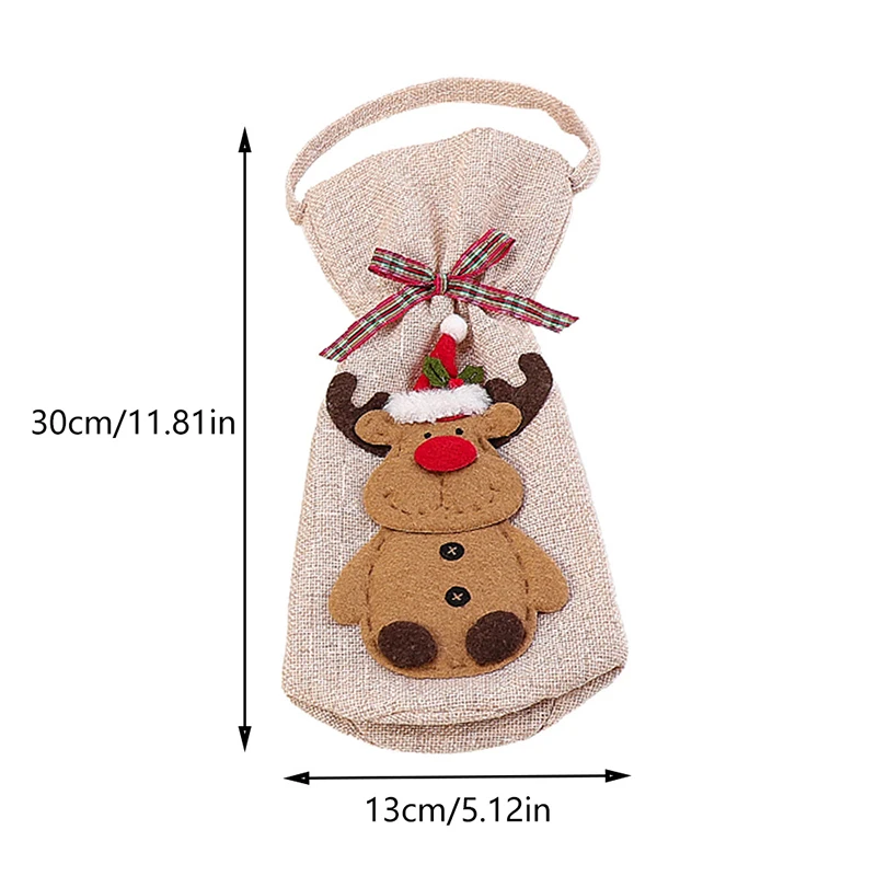 Christmas Reusable Wine Bottle Gift Bag-Xmas Holiday Decorative Wine Bag For Wedding Birthday Party Festive Gift Packaging Cover